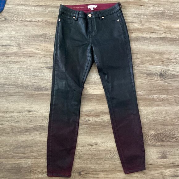 Ted Baker Women's Black and Burgundy Jeans Sz 28 - Picture 1 of 8